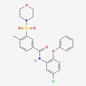 molecular formula C24H23ClN2O5S B12476552 N-(5-chloro-2-phenoxyphenyl)-4-methyl-3-(morpholin-4-ylsulfonyl)benzamide 