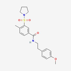 molecular formula C21H26N2O4S B12476634 N-[2-(4-methoxyphenyl)ethyl]-4-methyl-3-(pyrrolidin-1-ylsulfonyl)benzamide 