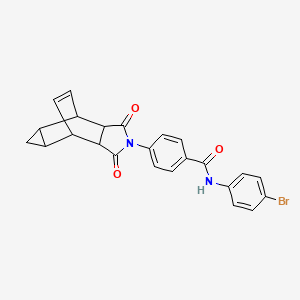 molecular formula C24H19BrN2O3 B12476689 N-(4-bromophenyl)-4-(1,3-dioxooctahydro-4,6-ethenocyclopropa[f]isoindol-2(1H)-yl)benzamide 