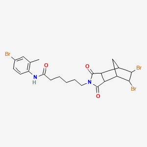 molecular formula C22H25Br3N2O3 B12476869 N-(4-bromo-2-methylphenyl)-6-(5,6-dibromo-1,3-dioxooctahydro-2H-4,7-methanoisoindol-2-yl)hexanamide 