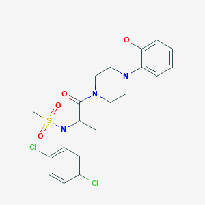 molecular formula C21H25Cl2N3O4S B12476877 N-(2,5-dichlorophenyl)-N-{1-[4-(2-methoxyphenyl)piperazin-1-yl]-1-oxopropan-2-yl}methanesulfonamide 