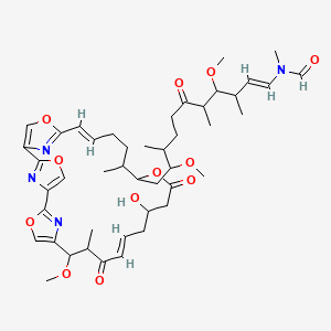 molecular formula C45H62N4O12 B1247691 N-[(E)-11-[(13E,24E)-16-hydroxy-10-methoxy-11,21-dimethyl-12,18-dioxo-3,7,19,27-tetraoxa-29,30,31-triazatetracyclo[24.2.1.12,5.16,9]hentriaconta-1(28),2(31),4,6(30),8,13,24,26(29)-octaen-20-yl]-4,10-dimethoxy-3,5,9-trimethyl-6-oxoundec-1-enyl]-N-methylformamide 
