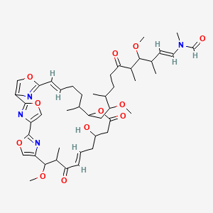 molecular formula C45H62N4O12 B1247691 N-[(E)-11-[(13E,24E)-16-羟基-10-甲氧基-11,21-二甲基-12,18-二氧-3,7,19,27-四氧杂-29,30,31-三氮杂四环[24.2.1.12,5.16,9]三十一烷-1(28),2(31),4,6(30),8,13,24,26(29)-八烯-20-基]-4,10-二甲氧基-3,5,9-三甲基-6-氧代十一-1-烯基]-N-甲基甲酰胺 