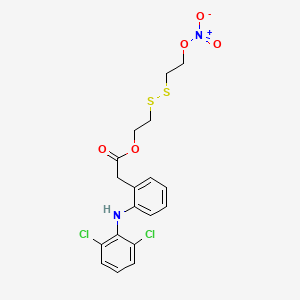 molecular formula C18H18Cl2N2O5S2 B1247694 2-((2-(Nitrooxy)ethyl)disulfanyl)ethyl 2-(2-(2,6-dichlorophenylamino)phenyl)acetate 