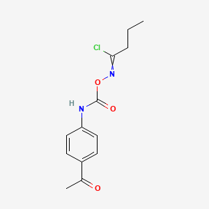molecular formula C13H15ClN2O3 B12476952 N-{[(4-acetylphenyl)carbamoyl]oxy}butanimidoyl chloride 