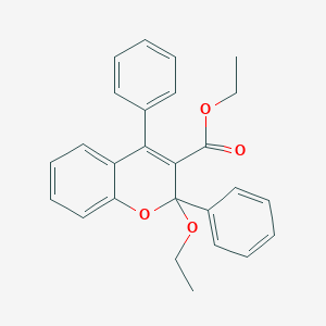 molecular formula C26H24O4 B012477 2H-1-Benzopyran-3-carboxylic acid, 2-ethoxy-2,4-diphenyl-, ethyl ester CAS No. 19723-39-8