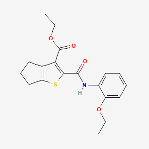 molecular formula C19H21NO4S B12477180 ethyl 2-[(2-ethoxyphenyl)carbamoyl]-5,6-dihydro-4H-cyclopenta[b]thiophene-3-carboxylate 