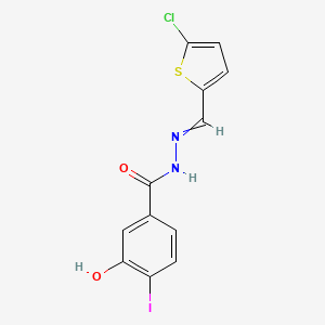 molecular formula C12H8ClIN2O2S B12477337 N-[(5-chlorothiophen-2-yl)methylideneamino]-3-hydroxy-4-iodobenzamide CAS No. 469901-74-4