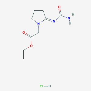 molecular formula C9H16ClN3O3 B124774 Ethyl 2-((aminocarbonyl)imino)-1-pyrrolidineacetate monohydrochloride CAS No. 151602-31-2