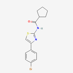 molecular formula C15H15BrN2OS B12477437 N-[4-(4-bromophenyl)-1,3-thiazol-2-yl]cyclopentanecarboxamide 