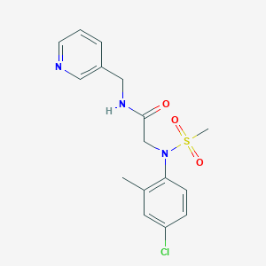molecular formula C16H18ClN3O3S B12477463 N~2~-(4-chloro-2-methylphenyl)-N~2~-(methylsulfonyl)-N-(pyridin-3-ylmethyl)glycinamide 