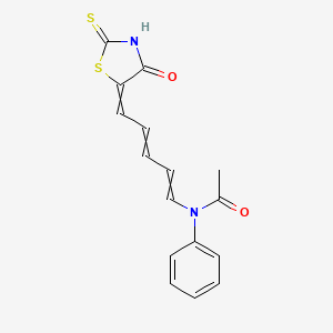 molecular formula C16H14N2O2S2 B12477476 N-[5-(4-Oxo-2-thioxo-5-thiazolidinylidene)-1,3-pentadien-1-yl]-N-phenylacetamide CAS No. 346663-57-8