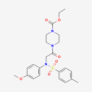 molecular formula C23H29N3O6S B12477671 ethyl 4-{N-(4-methoxyphenyl)-N-[(4-methylphenyl)sulfonyl]glycyl}piperazine-1-carboxylate 