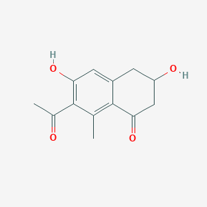 molecular formula C13H14O4 B1247768 7-Acetyl-3,6-dihydroxy-8-methyl-tetralone 