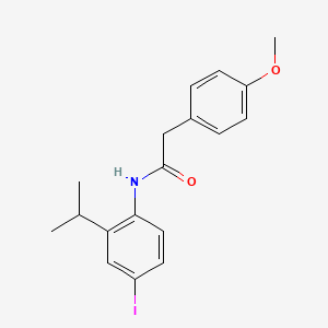 molecular formula C18H20INO2 B12477702 N-[4-iodo-2-(propan-2-yl)phenyl]-2-(4-methoxyphenyl)acetamide 