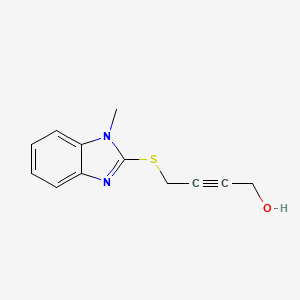 molecular formula C12H12N2OS B12477737 4-[(1-methyl-1H-benzimidazol-2-yl)sulfanyl]but-2-yn-1-ol 