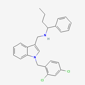 molecular formula C26H26Cl2N2 B12477774 N-{[1-(2,4-dichlorobenzyl)-1H-indol-3-yl]methyl}-1-phenylbutan-1-amine 