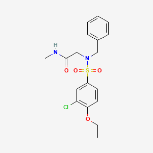 molecular formula C18H21ClN2O4S B12477798 N~2~-benzyl-N~2~-[(3-chloro-4-ethoxyphenyl)sulfonyl]-N-methylglycinamide 