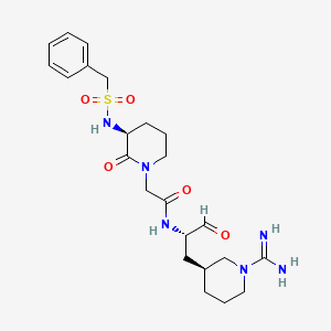 molecular formula C23H34N6O5S B1247783 2-{(3s)-3-[(Benzylsulfonyl)amino]-2-Oxopiperidin-1-Yl}-N-{(2s)-1-[(3s)-1-Carbamimidoylpiperidin-3-Yl]-3-Oxopropan-2-Yl}acetamide 