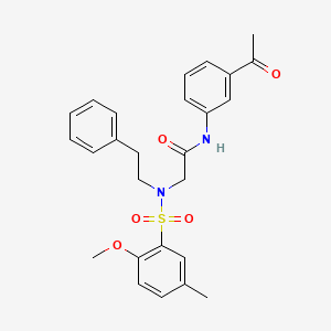 molecular formula C26H28N2O5S B12477876 N-(3-acetylphenyl)-N~2~-[(2-methoxy-5-methylphenyl)sulfonyl]-N~2~-(2-phenylethyl)glycinamide 