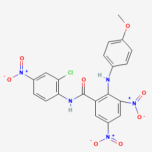 molecular formula C20H14ClN5O8 B12477883 N-(2-chloro-4-nitrophenyl)-2-[(4-methoxyphenyl)amino]-3,5-dinitrobenzamide 