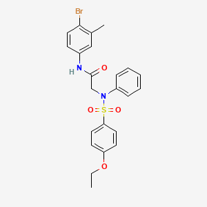 molecular formula C23H23BrN2O4S B12477923 N-(4-bromo-3-methylphenyl)-N~2~-[(4-ethoxyphenyl)sulfonyl]-N~2~-phenylglycinamide 