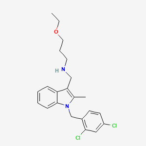 molecular formula C22H26Cl2N2O B12477969 N-{[1-(2,4-dichlorobenzyl)-2-methyl-1H-indol-3-yl]methyl}-3-ethoxypropan-1-amine 