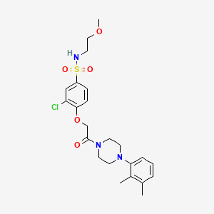 molecular formula C23H30ClN3O5S B12478010 3-chloro-4-{2-[4-(2,3-dimethylphenyl)piperazin-1-yl]-2-oxoethoxy}-N-(2-methoxyethyl)benzenesulfonamide 