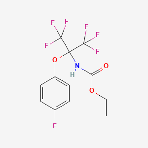 molecular formula C12H10F7NO3 B12478017 ethyl N-[1,1,1,3,3,3-hexafluoro-2-(4-fluorophenoxy)propan-2-yl]carbamate 