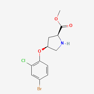 molecular formula C12H13BrClNO3 B12478023 Methyl (2S,4S)-4-(4-bromo-2-chlorophenoxy)-2-pyrrolidinecarboxylate 