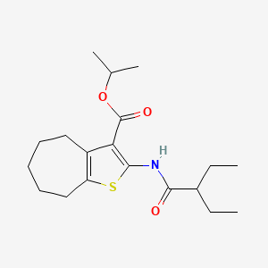molecular formula C19H29NO3S B12478075 propan-2-yl 2-[(2-ethylbutanoyl)amino]-5,6,7,8-tetrahydro-4H-cyclohepta[b]thiophene-3-carboxylate 