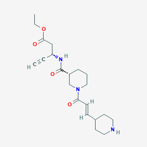 molecular formula C21H31N3O4 B1247808 ethyl (3S)-3-[[(3R)-1-[(E)-3-piperidin-4-ylprop-2-enoyl]piperidine-3-carbonyl]amino]pent-4-ynoate 