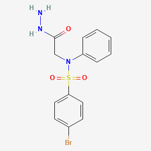 molecular formula C14H14BrN3O3S B12478178 4-Bromo-N-[(hydrazinecarbonyl)methyl]-N-phenylbenzenesulfonamide 