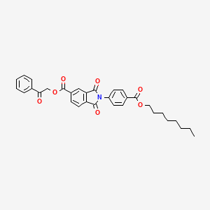 molecular formula C32H31NO7 B12478190 2-oxo-2-phenylethyl 2-{4-[(octyloxy)carbonyl]phenyl}-1,3-dioxo-2,3-dihydro-1H-isoindole-5-carboxylate 