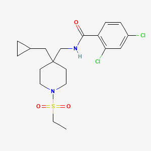 2,4-dichloro-N-{[4-(cyclopropylmethyl)-1-(ethylsulfonyl)piperidin-4-yl]methyl}benzamide
