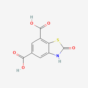 molecular formula C9H5NO5S B12478533 2-oxo-3H-1,3-benzothiazole-5,7-dicarboxylic acid 