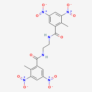 molecular formula C18H16N6O10 B12478642 N,N'-ethane-1,2-diylbis(2-methyl-3,5-dinitrobenzamide) 