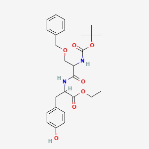 molecular formula C26H34N2O7 B12478685 ethyl O-benzyl-N-(tert-butoxycarbonyl)seryltyrosinate 