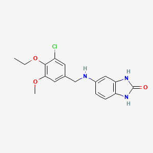 molecular formula C17H18ClN3O3 B12478689 5-[(3-chloro-4-ethoxy-5-methoxybenzyl)amino]-1,3-dihydro-2H-benzimidazol-2-one 