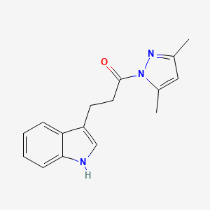molecular formula C16H17N3O B12478758 1-(3,5-dimethylpyrazol-1-yl)-3-(1H-indol-3-yl)propan-1-one 