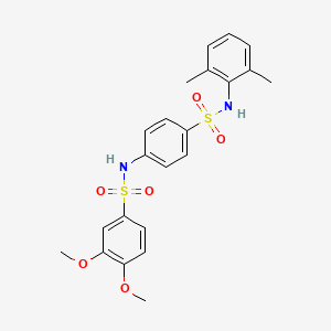 molecular formula C22H24N2O6S2 B12478811 N-{4-[(2,6-dimethylphenyl)sulfamoyl]phenyl}-3,4-dimethoxybenzenesulfonamide 