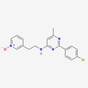 2-(4-bromophenyl)-6-methyl-N-[2-(1-oxidopyridin-1-ium-3-yl)ethyl]pyrimidin-4-amine