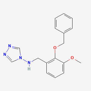 molecular formula C17H18N4O2 B12479320 N-[2-(benzyloxy)-3-methoxybenzyl]-4H-1,2,4-triazol-4-amine 