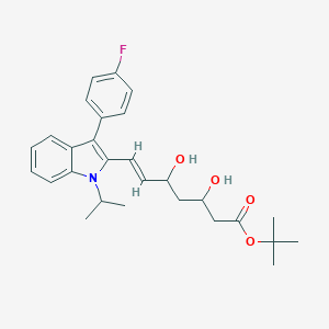 molecular formula C₂₈H₃₄FNO₄ B124794 t-Butyl(E)-3,5-dihydroxy-7-[3'-(4''-fluorophenyl)-1'-methylethyl-indol-2'-yl]-6-heptenoate CAS No. 129332-29-2