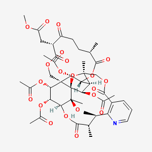 molecular formula C45H55NO21 B1247942 methyl 2-[(1S,2R,3R,4R,7S,11R,15R,16R,17R,18S,21S,22R,32R,34S,35S)-2,16,17,35-tetraacetyloxy-34-hydroxy-7,21,22,32,34-pentamethyl-6,10,12,20,29-pentaoxo-5,13,19,30,33-pentaoxa-24-azahexacyclo[16.15.1.14,15.01,15.03,32.023,28]pentatriaconta-23(28),24,26-trien-11-yl]acetate 