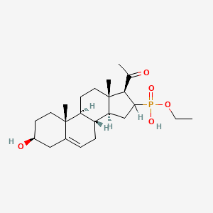 molecular formula C23H37O5P B1247944 (3beta-Hydroxy-20-oxopregn-5-en-16-yl)phosphonic acid monoethyl ester CAS No. 14413-03-7