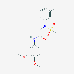 molecular formula C18H22N2O5S B12479480 N-(3,4-dimethoxyphenyl)-N~2~-(3-methylphenyl)-N~2~-(methylsulfonyl)glycinamide 