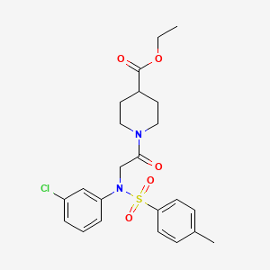 molecular formula C23H27ClN2O5S B12479501 ethyl 1-{N-(3-chlorophenyl)-N-[(4-methylphenyl)sulfonyl]glycyl}piperidine-4-carboxylate 