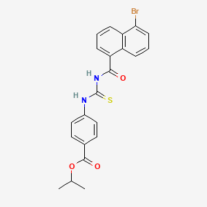 molecular formula C22H19BrN2O3S B12479508 Propan-2-yl 4-({[(5-bromonaphthalen-1-yl)carbonyl]carbamothioyl}amino)benzoate 