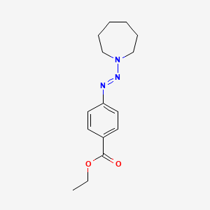 molecular formula C15H21N3O2 B12479611 Benzoic acid, 4-(1-azepinyl)azo-, ethyl ester 